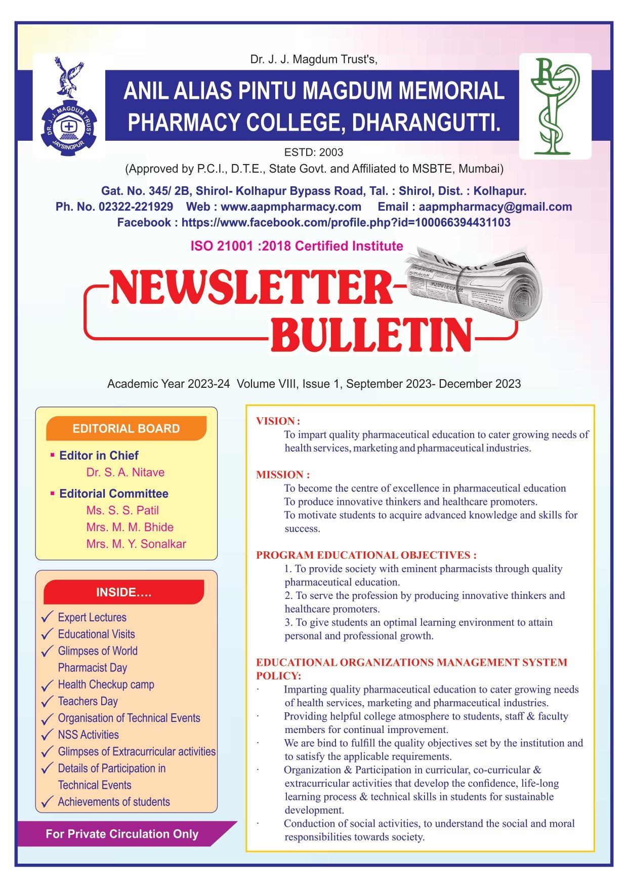  Academic Year 2023-24   Volume VIII, Issue 1