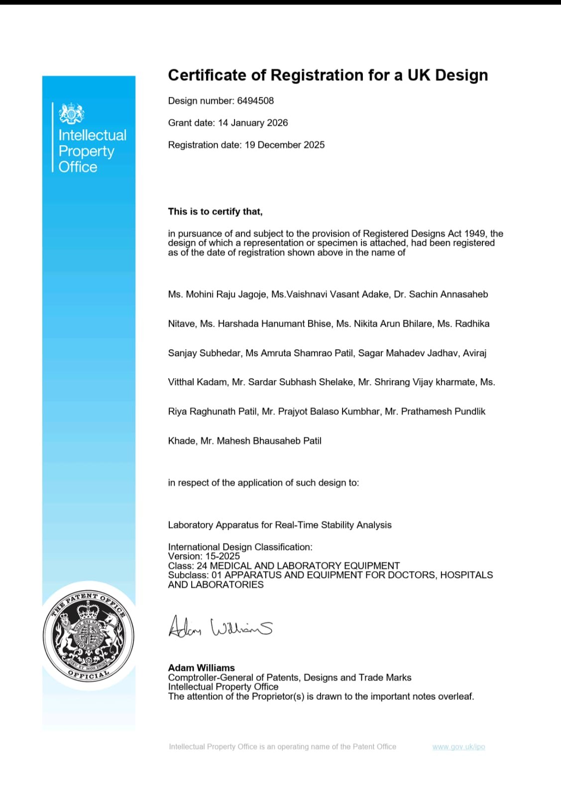  Patent Published by Principal Dr. Sachin A. Nitave